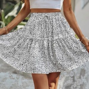 Dalmatian Print Ruffle Skirt